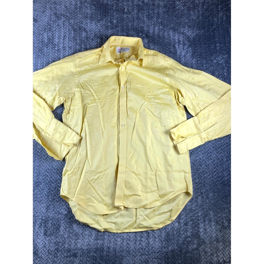 Turnbull & Asser Dress Shirt Mens 15.5 Yellow Cotton Formal Office Business